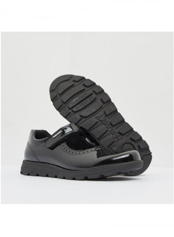 Girls Velcro Closure School Shoes Black