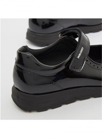 Girls Velcro Closure School Shoes Black