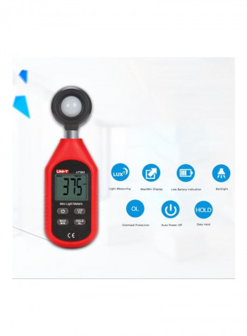 Mini Digital Light Meter Red/Black/White 23.5x11.5x3.5centimeter