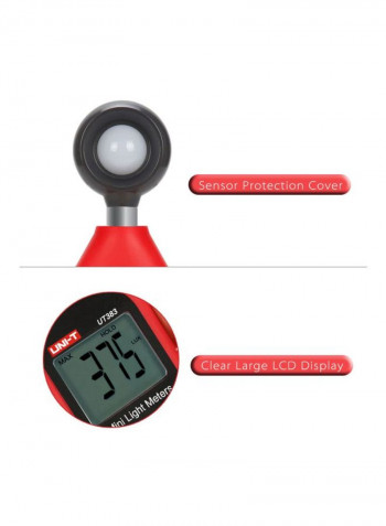Mini Digital Light Meter Red/Black/White 23.5x11.5x3.5centimeter