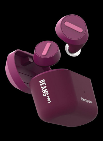Beans Pro Active True Wireless In- Ear Earbuds With Charging Case Purple