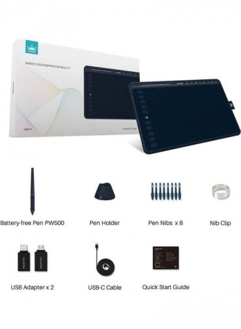 Huion HS611 Drawing Tablet 33.34x21.84x.73cm Blue