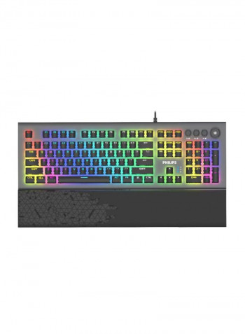RGB Wired Gaming Keyboard With Palm Rest Black/Blue/Pink