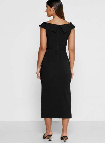 Front Split Cut Out Dress Black