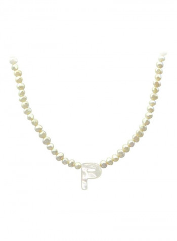 Pearls Strand Letter P Necklace