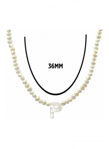 Pearls Strand Letter P Necklace