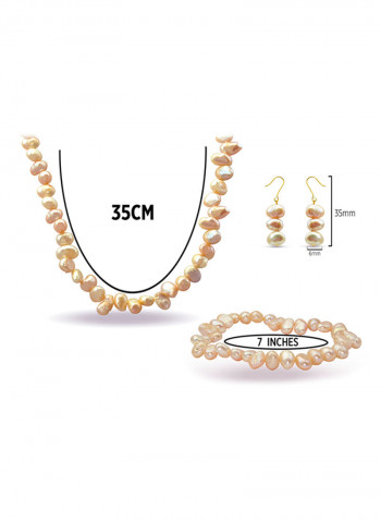 10 Karat Gold With Pearls Jewellery Set