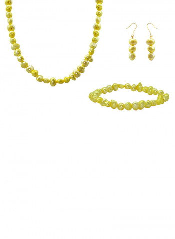 10 Karat Gold With Pearls Jewellery Set