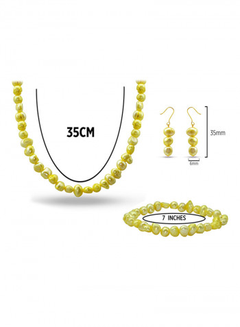 10 Karat Gold With Pearls Jewellery Set