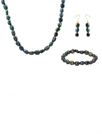 10 Karat Gold With Pearls Jewellery Set