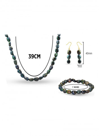 10 Karat Gold With Pearls Jewellery Set