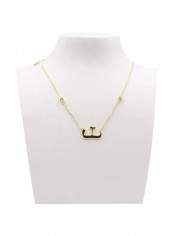14 Karat Sterling Gold Plated Arabic Letter Pendant Necklace