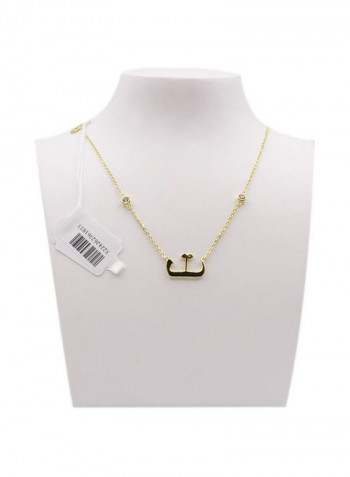 14 Karat Sterling Gold Plated Arabic Letter Pendant Necklace