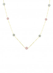 18 Karat Solid Yellow Gold With 5-6 mm Crystal Balls And Pearls Chain Necklace reviews 18 Karat Solid Yellow Gold With 5-6 mm Crystal Balls And Pearls Chain Necklace