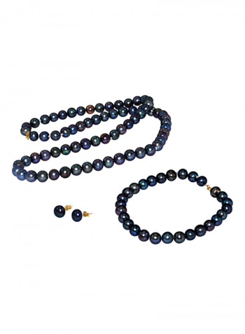 10K Gold Pearl Strand Jewellery Set