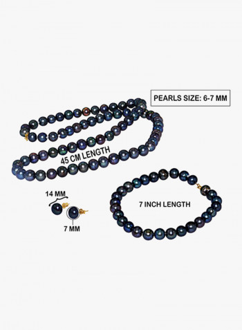 10K Gold Pearl Strand Jewellery Set