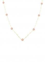 18 Karat Solid Gold 5-7 mm Gradual Built In Pearls Chain Necklace