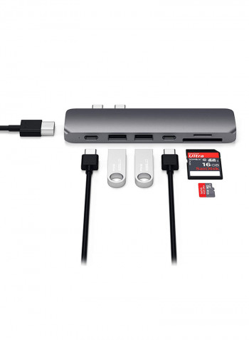Aluminum Type-C Pro Hub Adapter With 4K HDMI Space Grey
