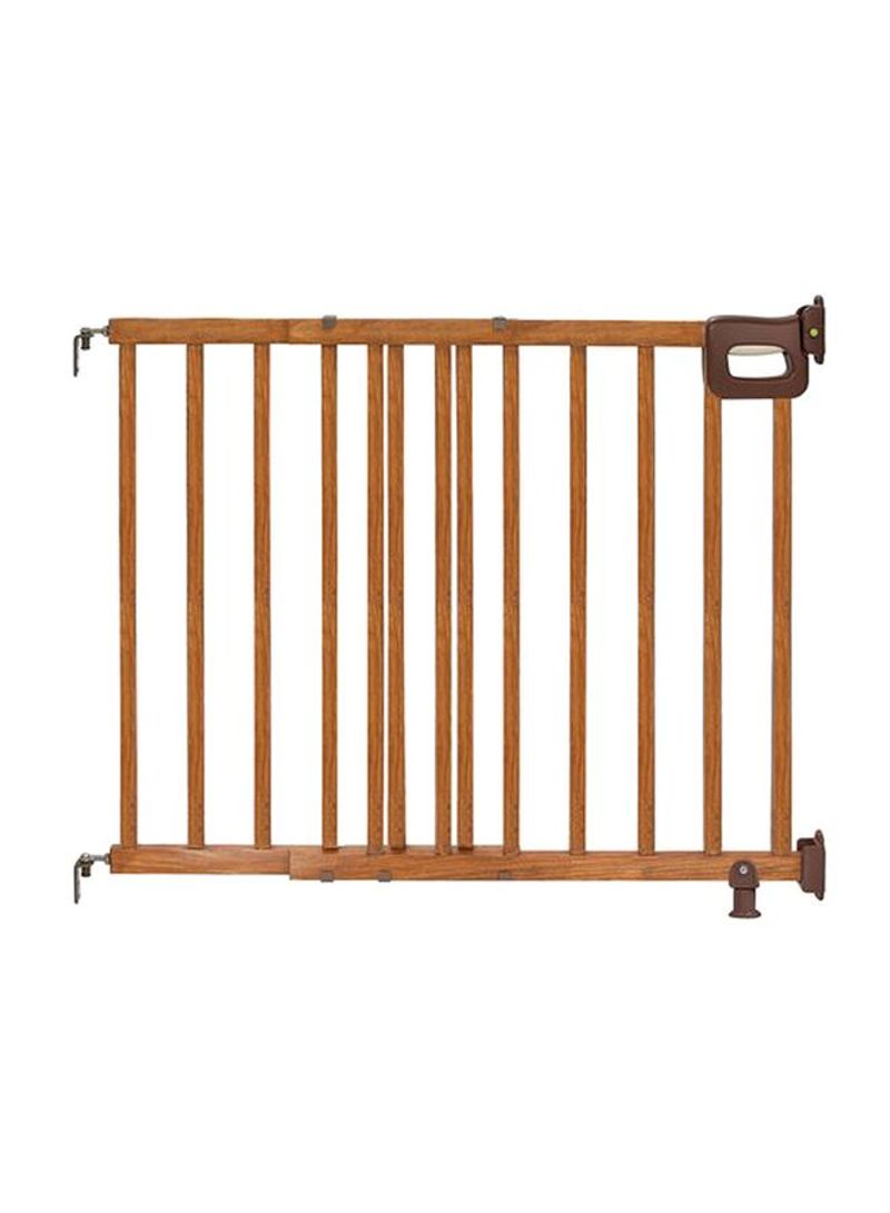 Deluxe Stairway Simple To Secure Wood Gate - Brown