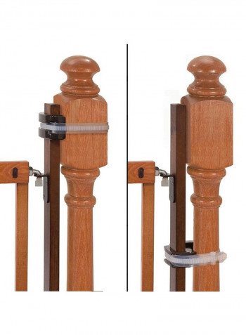 Deluxe Stairway Simple To Secure Wood Gate - Brown