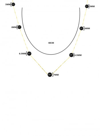 18 Karat Solid Gold 5-7 mm Gradual Built In Pearls Chain Necklace