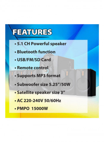 5.1 Channel Home Theater System With Remote FHT851RK-SL Black