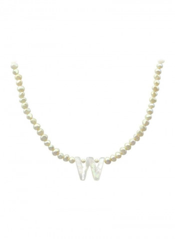Pearls Strand Letter W Necklace