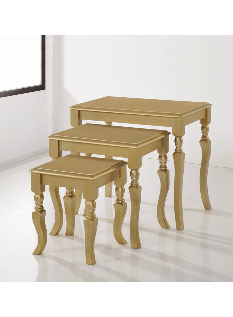 3-Piece Jirawi Nesting Table Gold 130.5x100.5x135.4cm