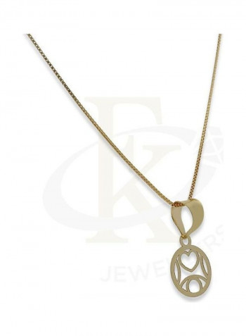 Chain Necklace With Round Shaped Heart Pendant