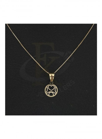 Chain Necklace With Round Shaped Heart Pendant
