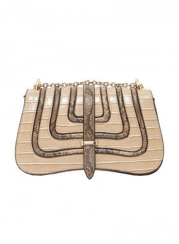K2 Flap Over Crossbody Natural Snake
