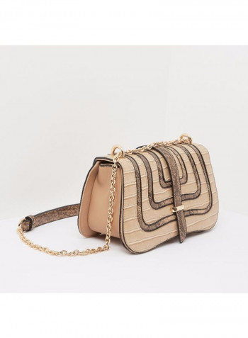 K2 Flap Over Crossbody Natural Snake