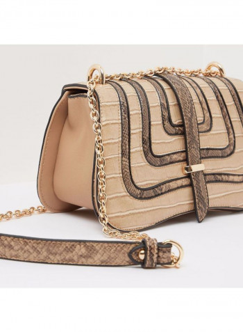 K2 Flap Over Crossbody Natural Snake