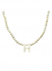 Pearls Strand Letter H Necklace