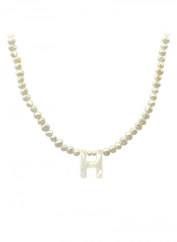 Pearls Strand Letter H Necklace