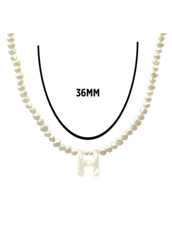 Pearls Strand Letter H Necklace
