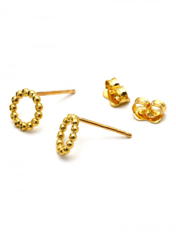 18 Karat Gold Round Bubble Earrings
