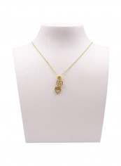 14 Karat Gold Plated Double Heart Pendant Necklace
