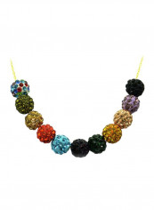 18K Gold Crystal Balls Chain Necklace