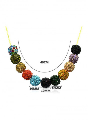 18K Gold Crystal Balls Chain Necklace