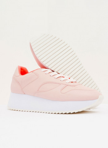 Angeles Lace Up Sneaker Pink/White