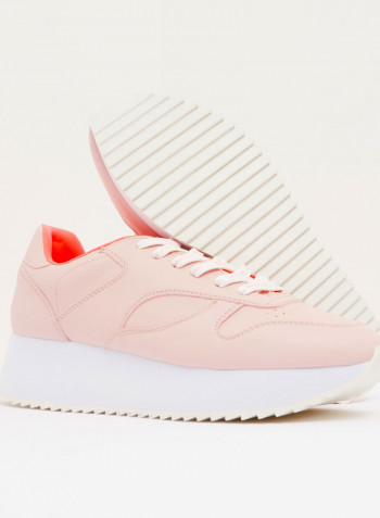 Angeles Lace Up Sneaker Pink/White