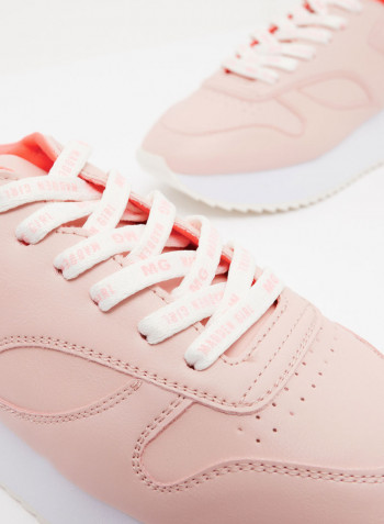 Angeles Lace Up Sneaker Pink/White