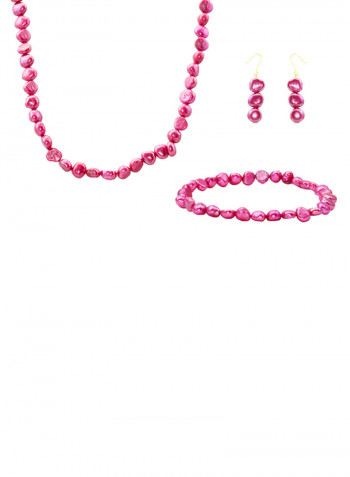 10 Karat Gold With Pearls Jewellery Set