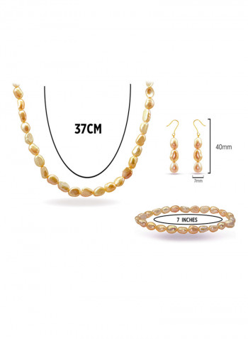 10 Karat Gold With Pearls Jewellery Set