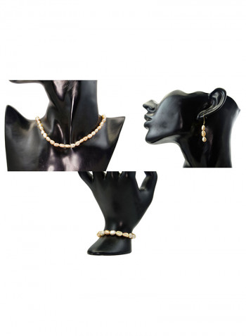 10 Karat Gold With Pearls Jewellery Set