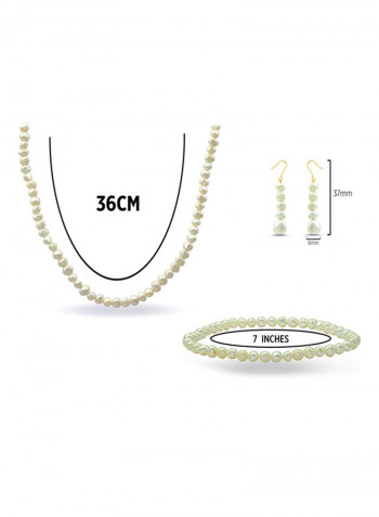 10 Karat Gold With Pearls Jewellery Set