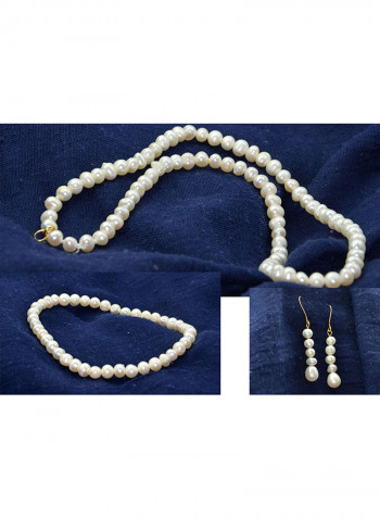 10 Karat Gold With Pearls Jewellery Set
