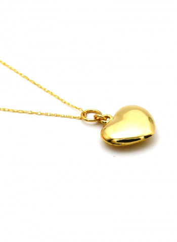 18 Karat Gold Textured Heart Pendant Necklace