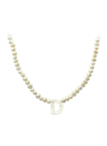 Pearls Strand Letter D Necklace